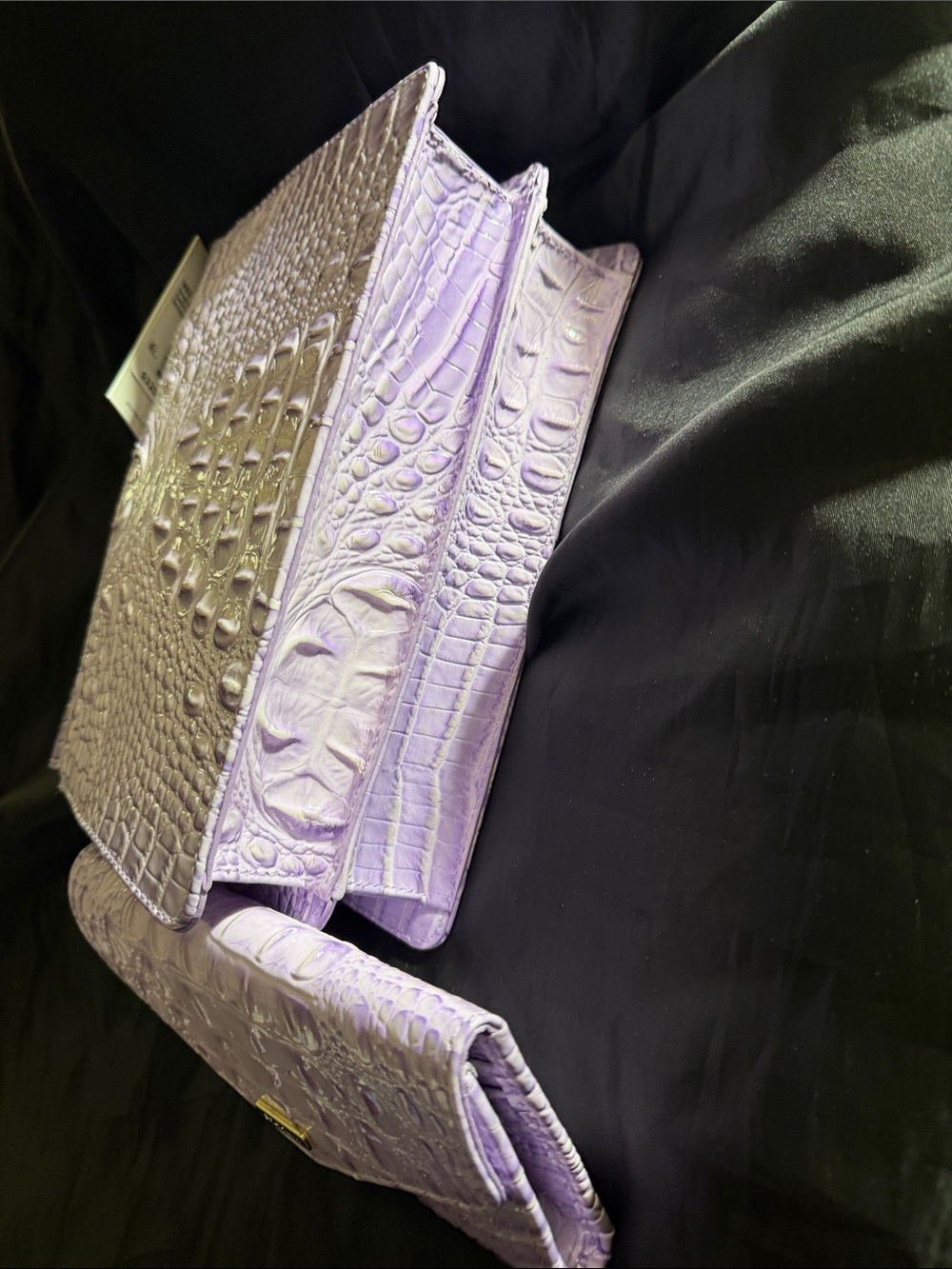 Brahmin Small Hallie Gentle Lavender Melbourne Satchel & Veronica Wallet - Picture 3 of 11